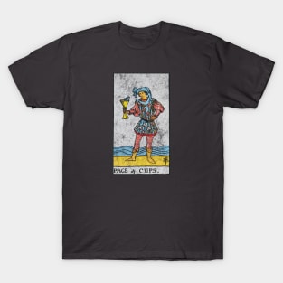 Page of cups tarot card (distressed) T-Shirt